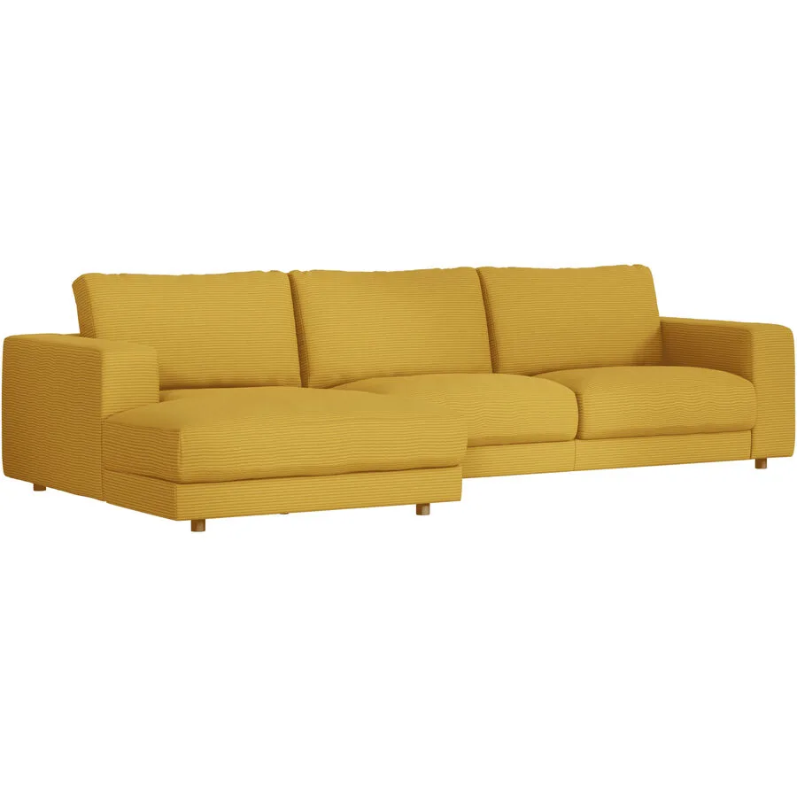 Ecksofa Ava Links Bezug: 88% Polyester, 12% Polyacryl gold B 320 T 170 cm - Möbel Konfigurator: Traummöbel individuell zusammenstellen