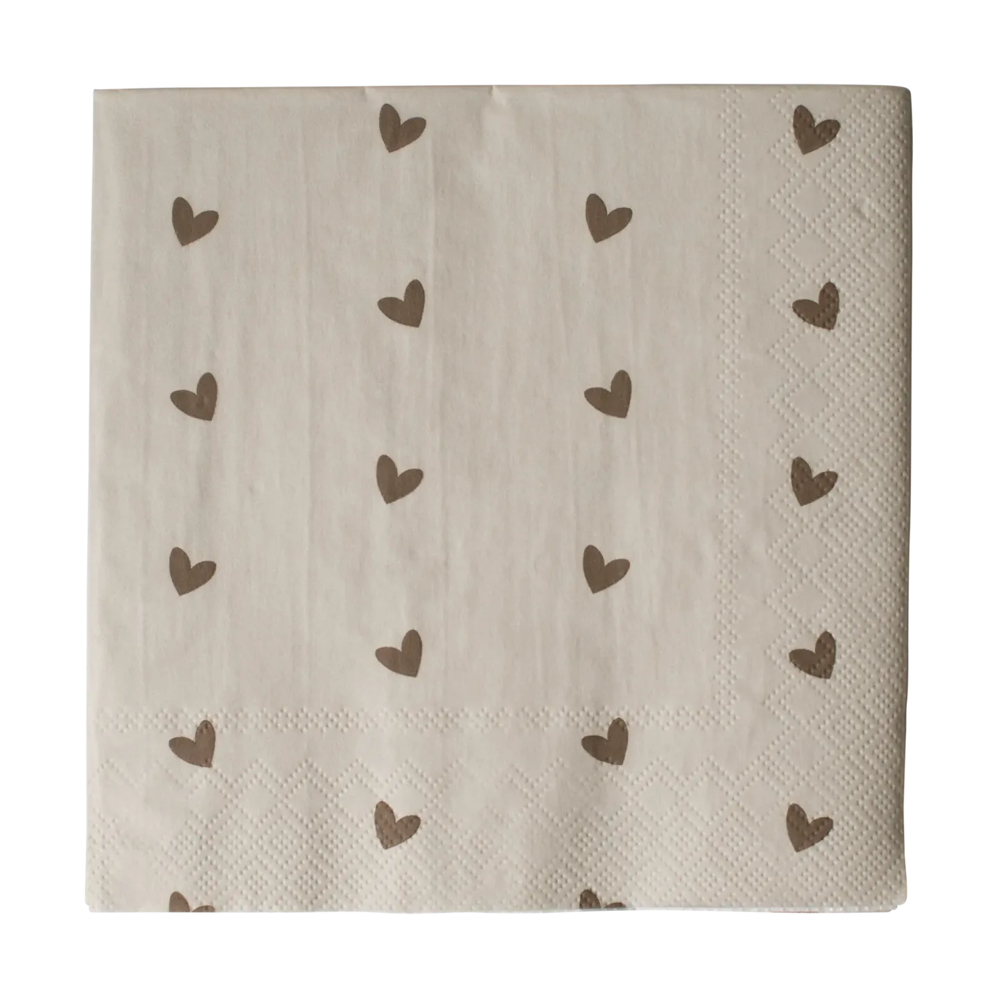 DBKD Heart Papierserviette 33x33 cm 20er-Pack Brown-beige