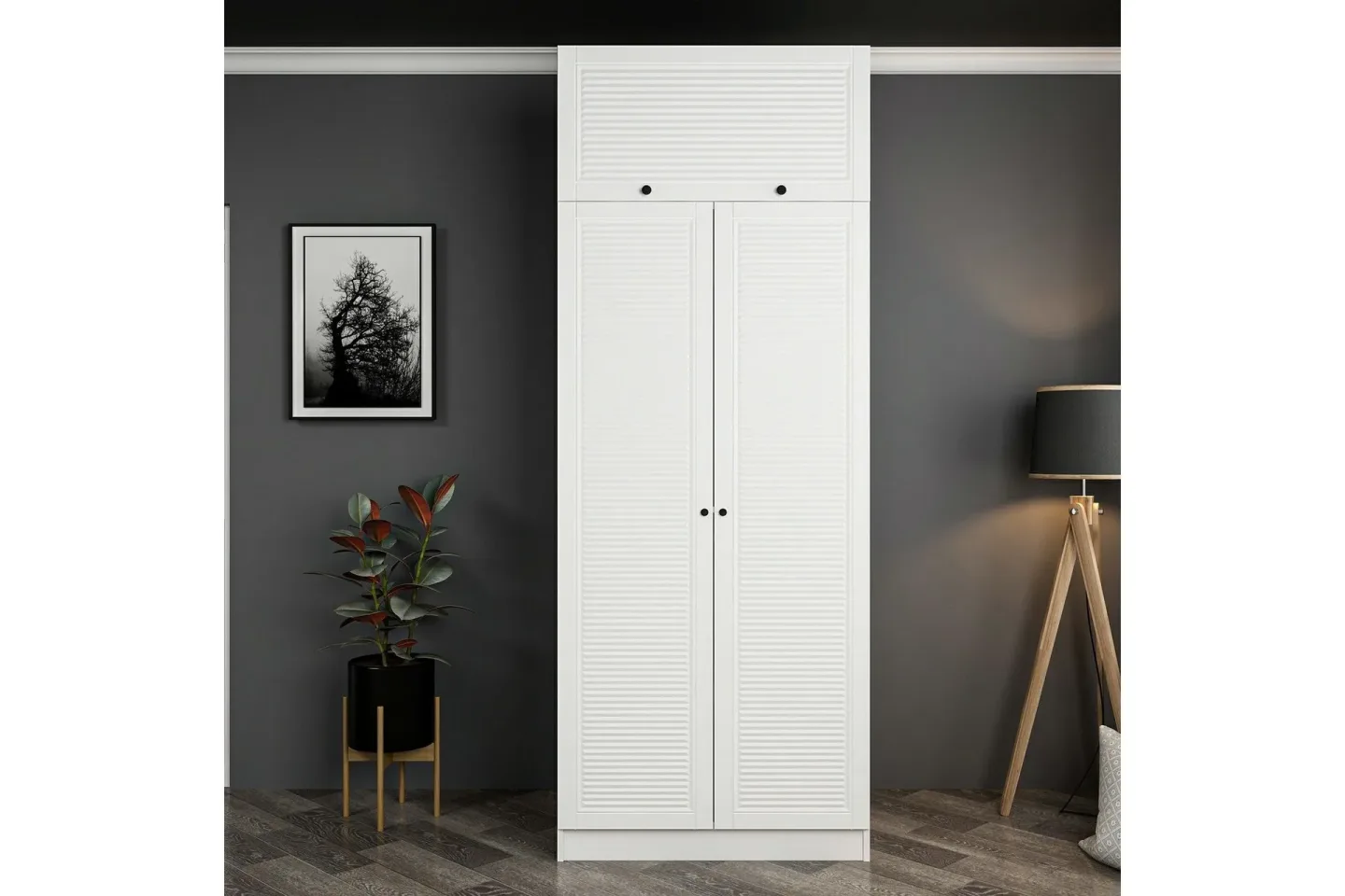 Fruitland Garderob 90 cm - Vit