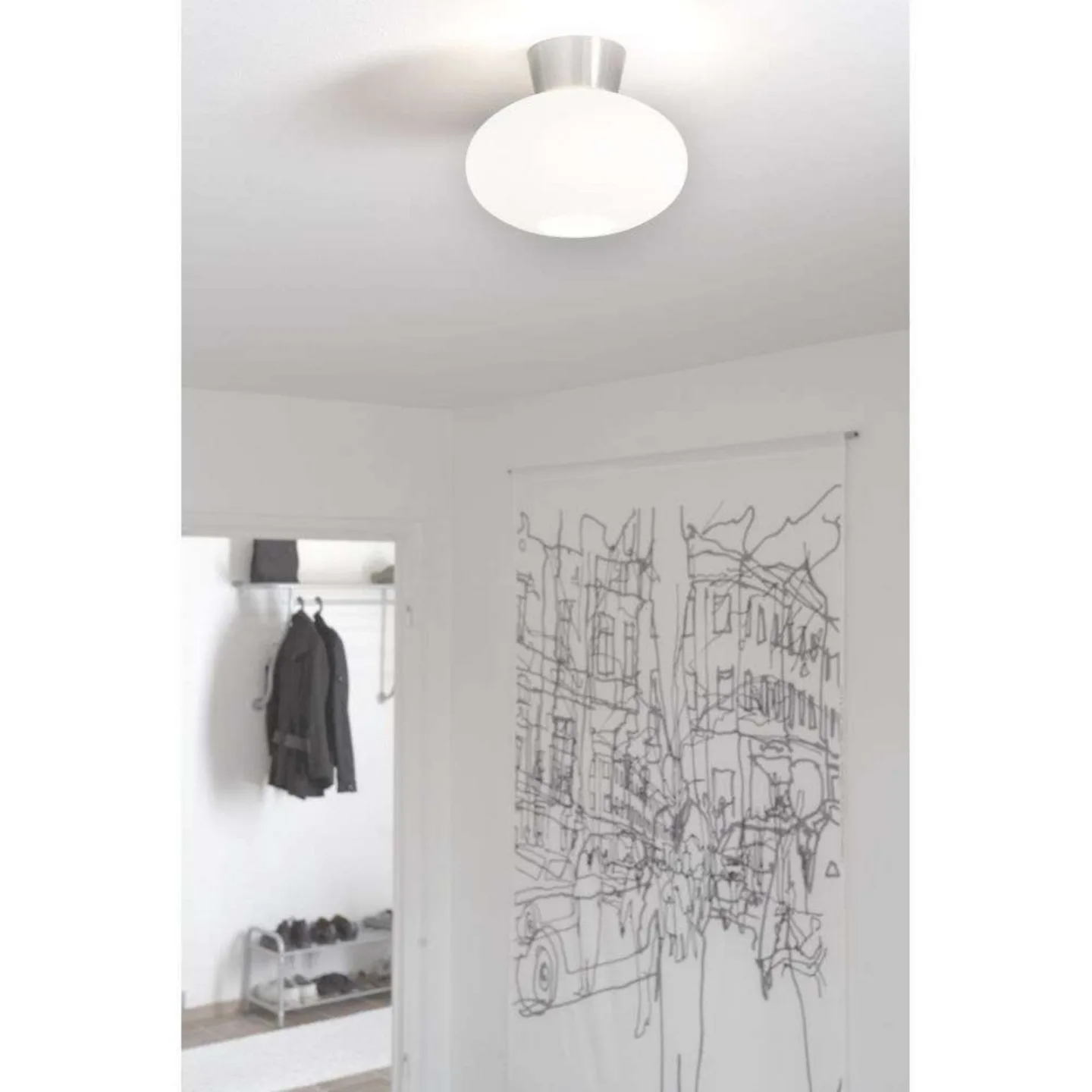 Belid Bullo Deckenleuchte Opalglas Ø27cm Aluminium