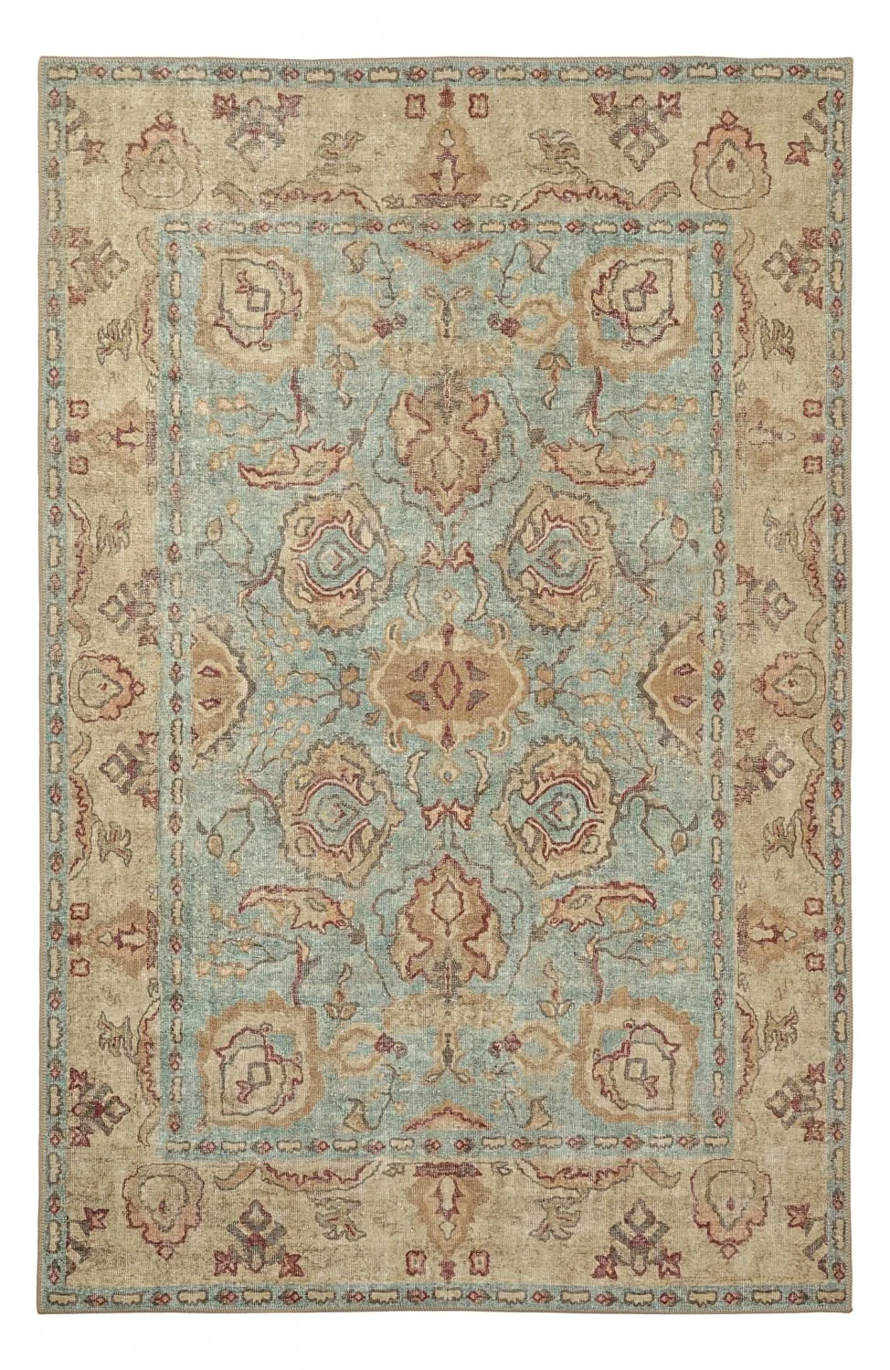 Flatvevd teppe - Layla (lyseblått) (Størrelse: 150 x 230 cm)