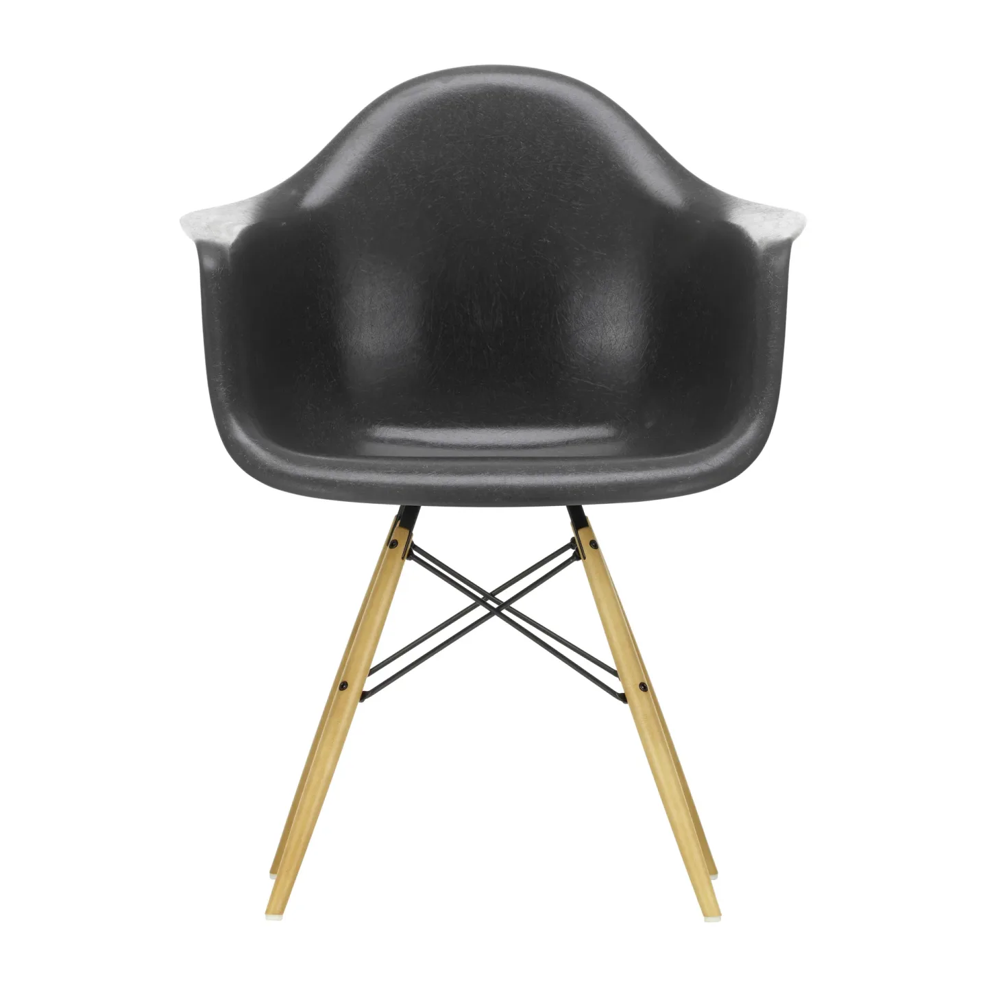 Vitra Eames Fiberglass Armchair DAW karmstol elephant hide grey, lönnben