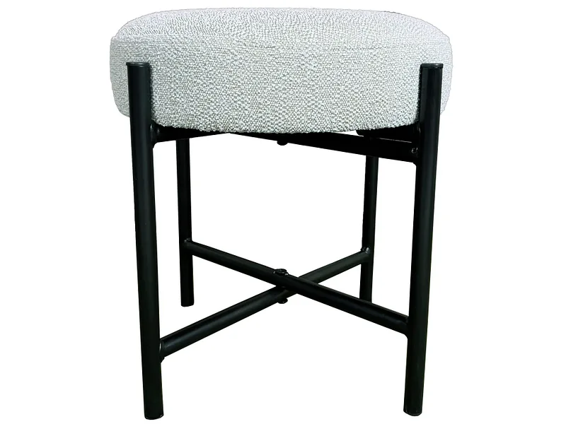 Hocker KEIRA 40x40x40cm stoff hellgrau