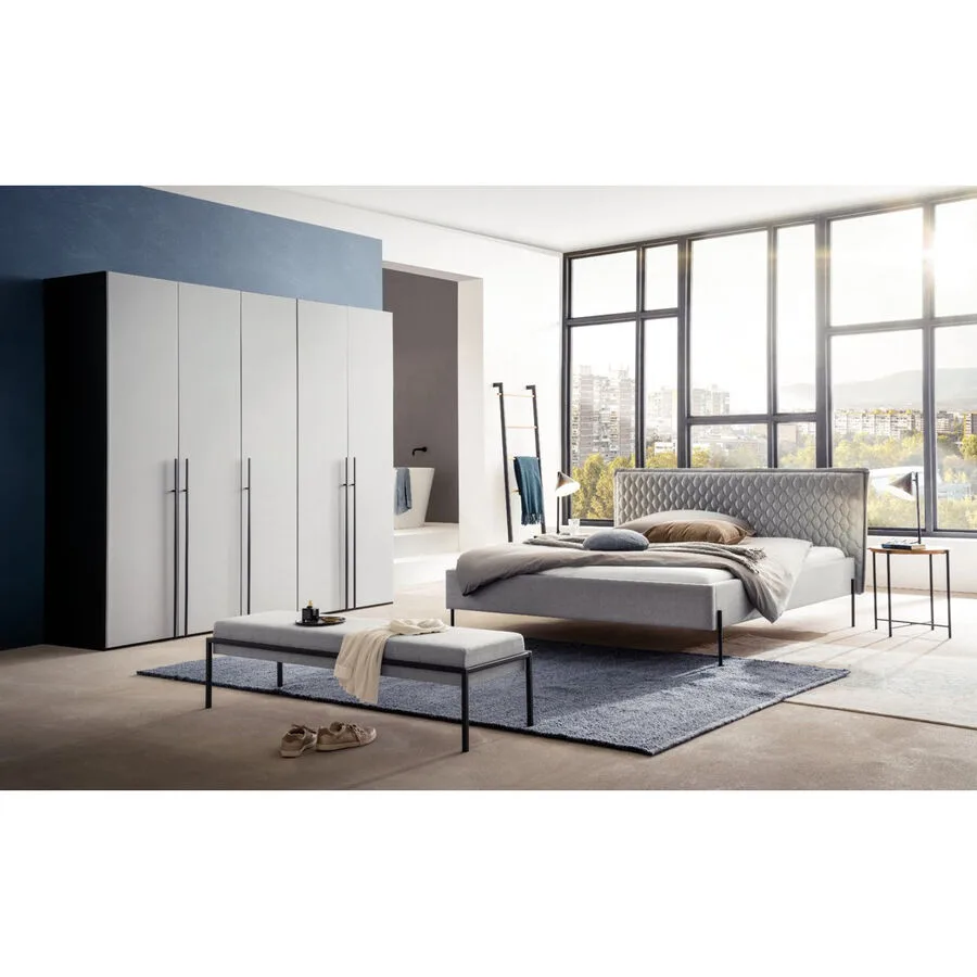 Hasena Bett Dream Pronto Grau Stoff/Metall 140 x 200 cm