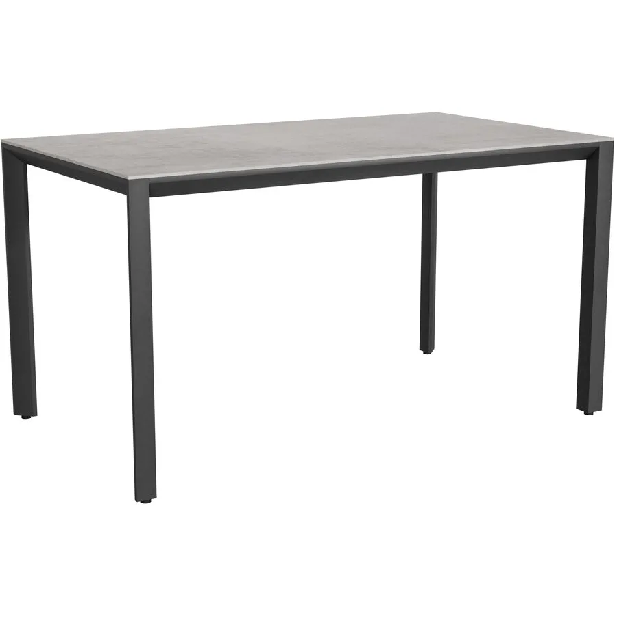 Gartentisch Tropea Schwarz matt / Kreta Mineralkeramik/Stahl pulverbeschichtet B 140 T 80 cm - Möbel Konfigurator: Traummöbel individuell