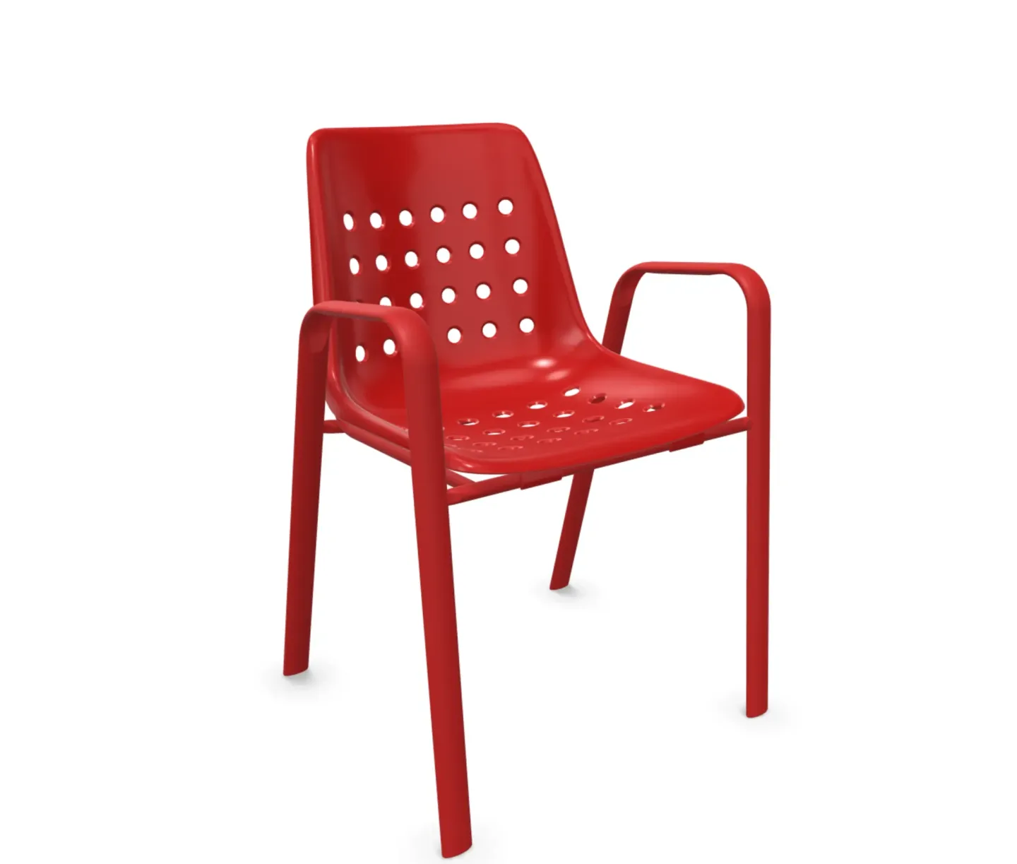 Schaffner Schalen-Stuhl Bermuda mit Armlehne Rundoval Rot | Schubiger Möbel