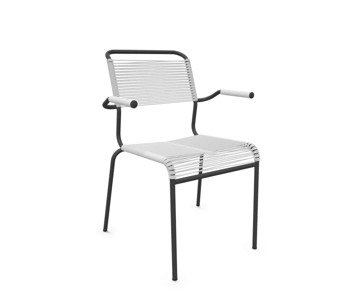 Schaffner Spaghetti-Stuhl Säntis mit Armlehnen Weiss | Schubiger Möbel