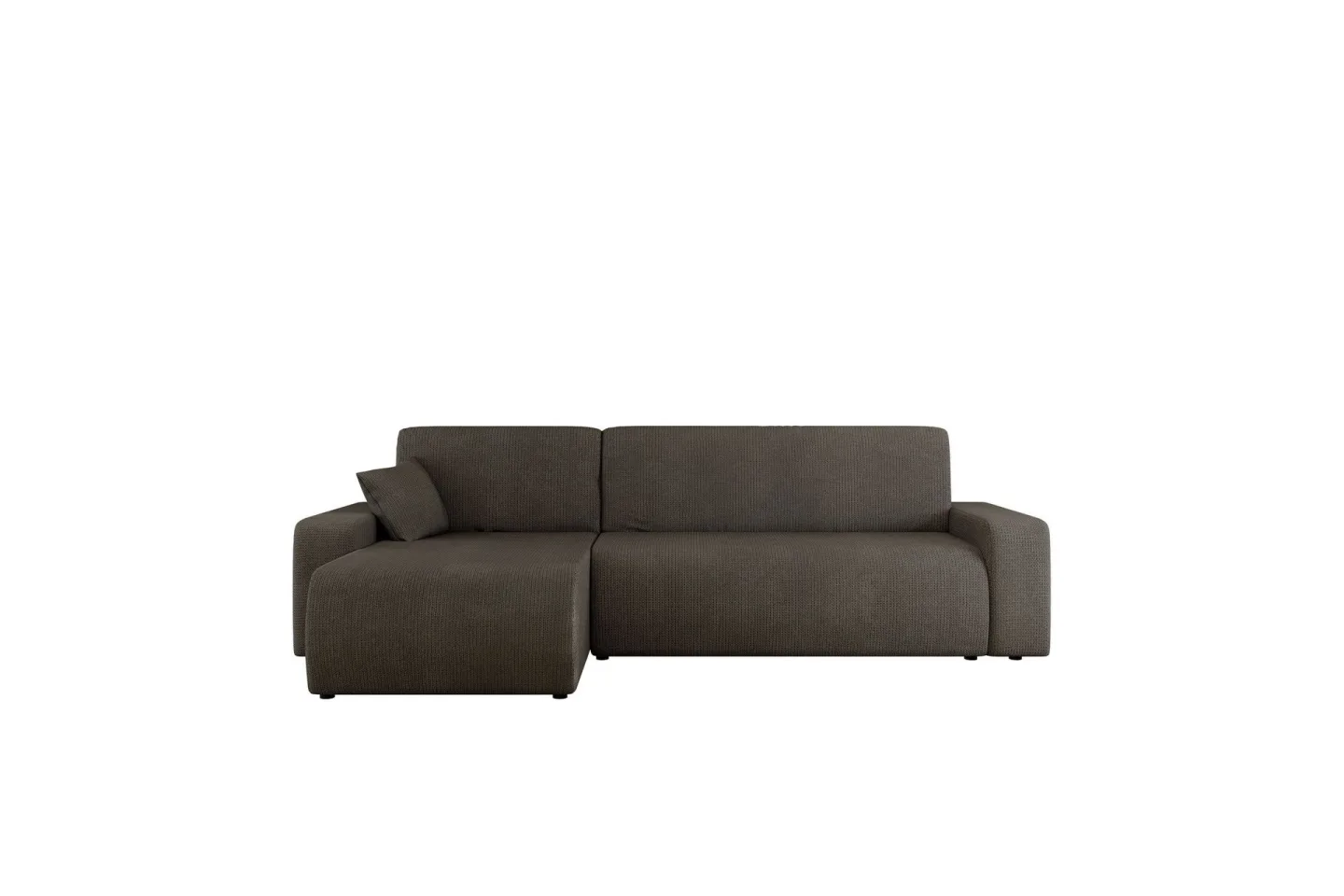 Barile Bäddsoffa med Divan 3-sits i Plysch - Grå