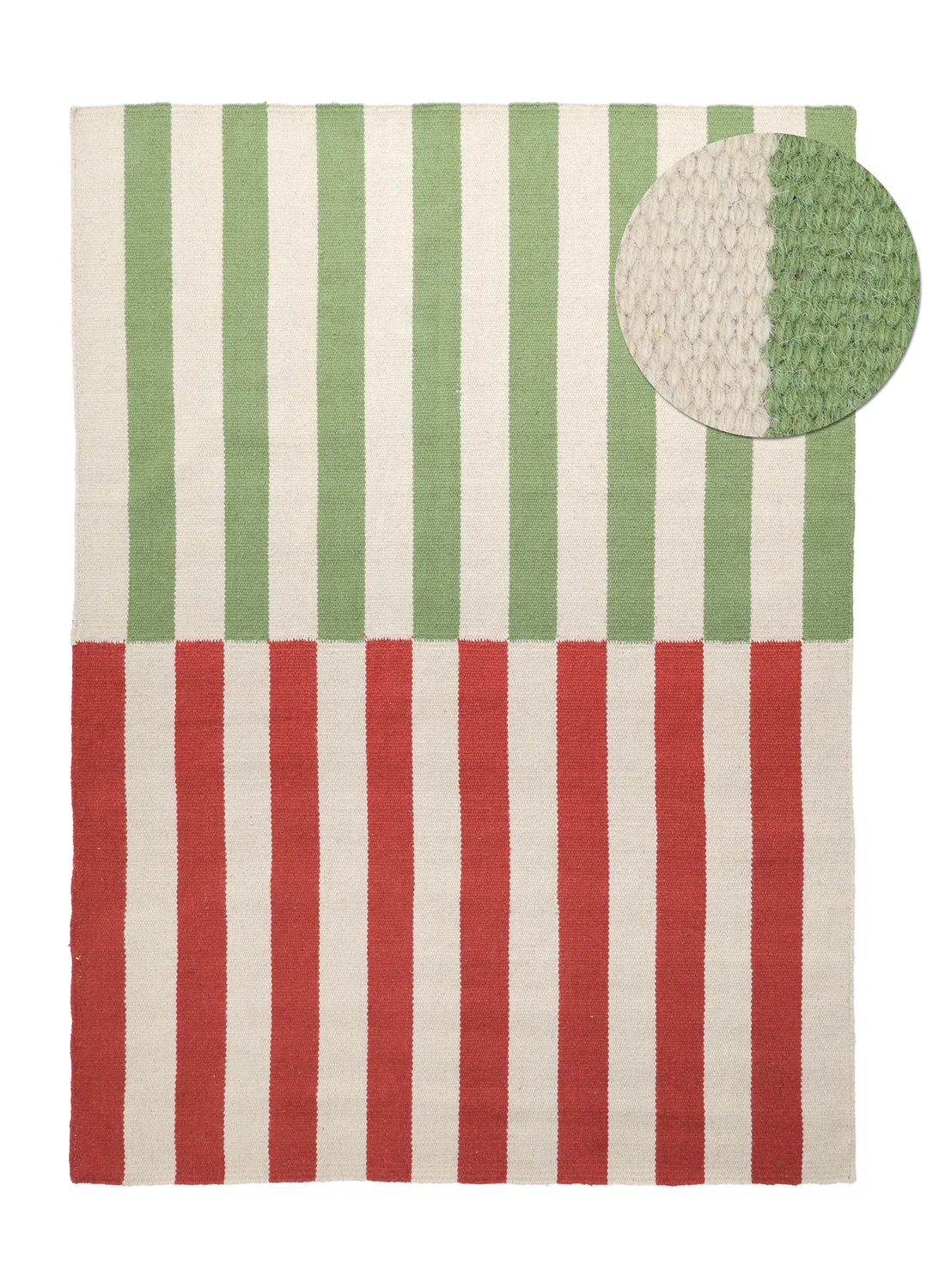 Ullteppe - Peniche (krem/grønn/rød) (Størrelse: 240 x 340 cm)