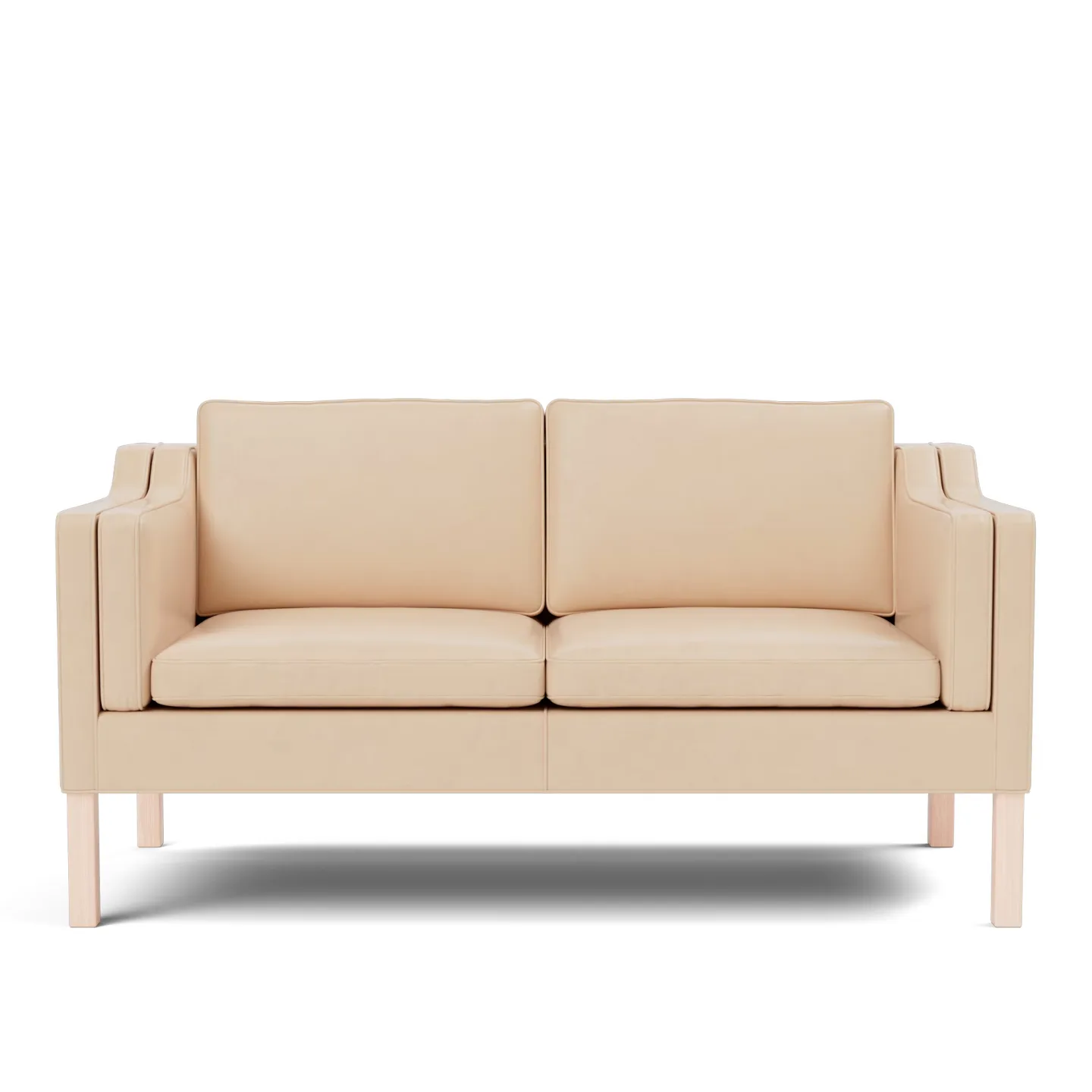Fredericia Furniture - BM 2212 Sofa - 2 seater - 158 cm - Oak soap - Leather Vegeta 90 - Natural - Soffor - Børge Mogensen - Beige - Läder