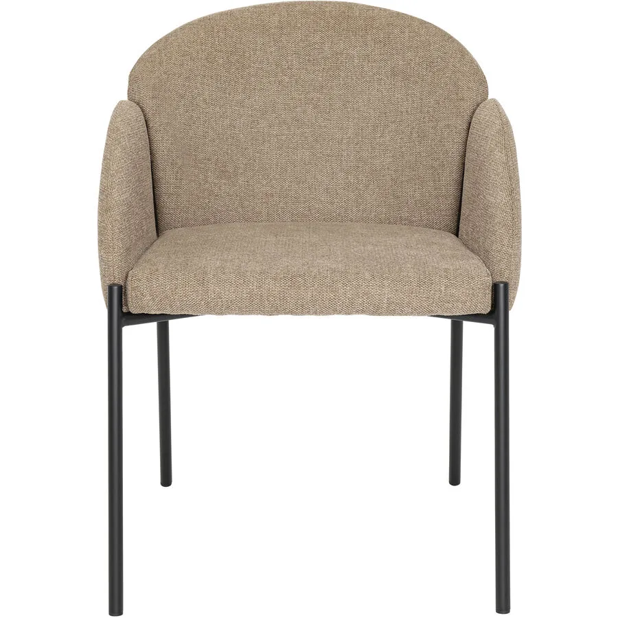 Stuhl Julia 1 Beige, Schwarz Stoff - Material: Stoff, Stahl