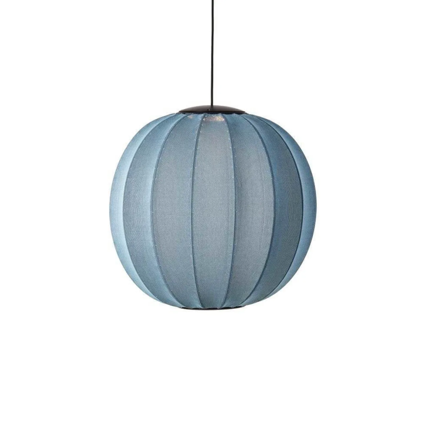 Knit-Wit 60 Round LED-Hängelampe, blau, Ø60cm - Made By Hand - Schlafzimmer - Stoff / Textil