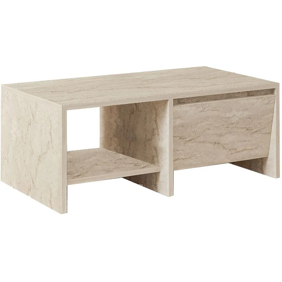 Salontisch Georis Travertin 100% Melaminbeschichtete Kiefer B 90 T 45 cm
