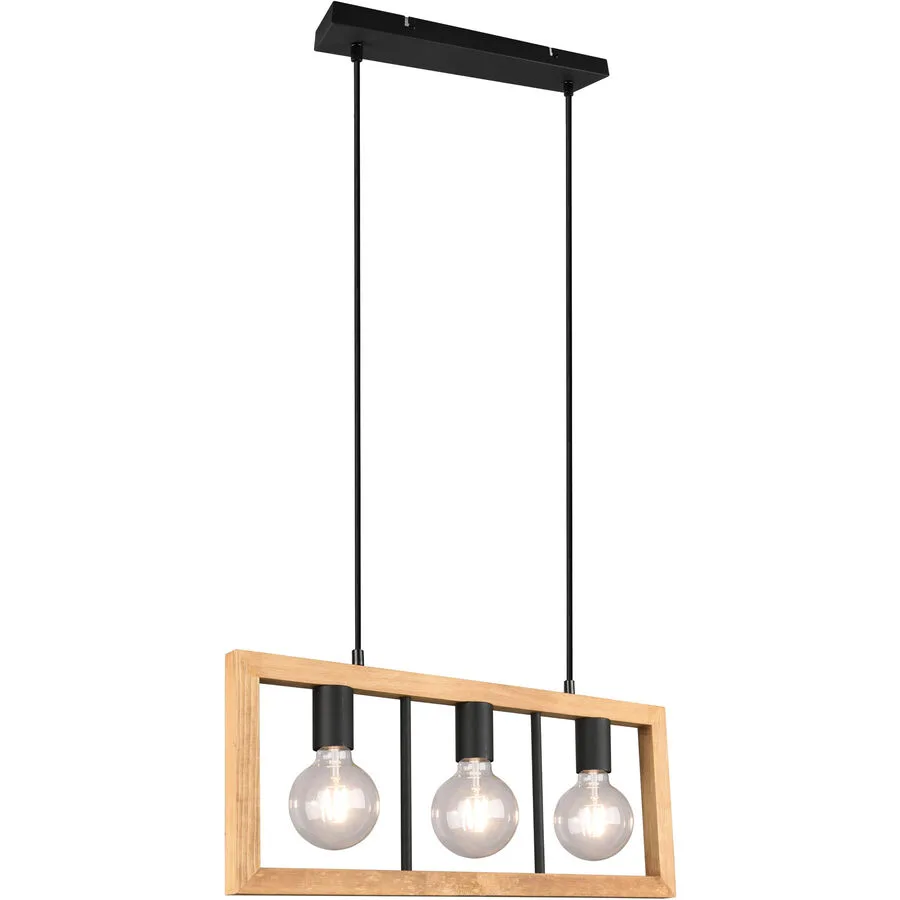 Pendellampe Jayme Schwarz Metall 60 cm 150 cm - Farbe: Schwarz matt