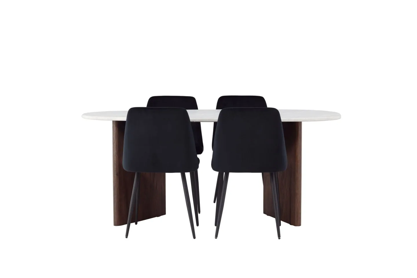 Grönvik Matgrupp 180 cm Oval med 4 Night Stolar - Mocca