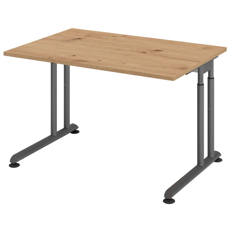 Schreibtisch Office Asteiche Holzwerkstoff Höhenverstellbar B 120 T 80 cm