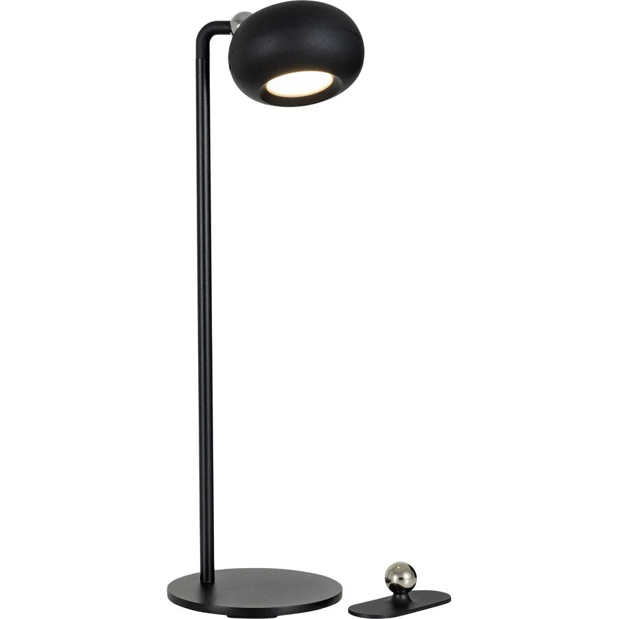 Tischlampe Dave Schwarz Aluminium/Metall - LED - Lichtfarbe: Extra warmweiss - Helles Neutralweiss - Material: Metall/Aluminium - Tischlampe- LED