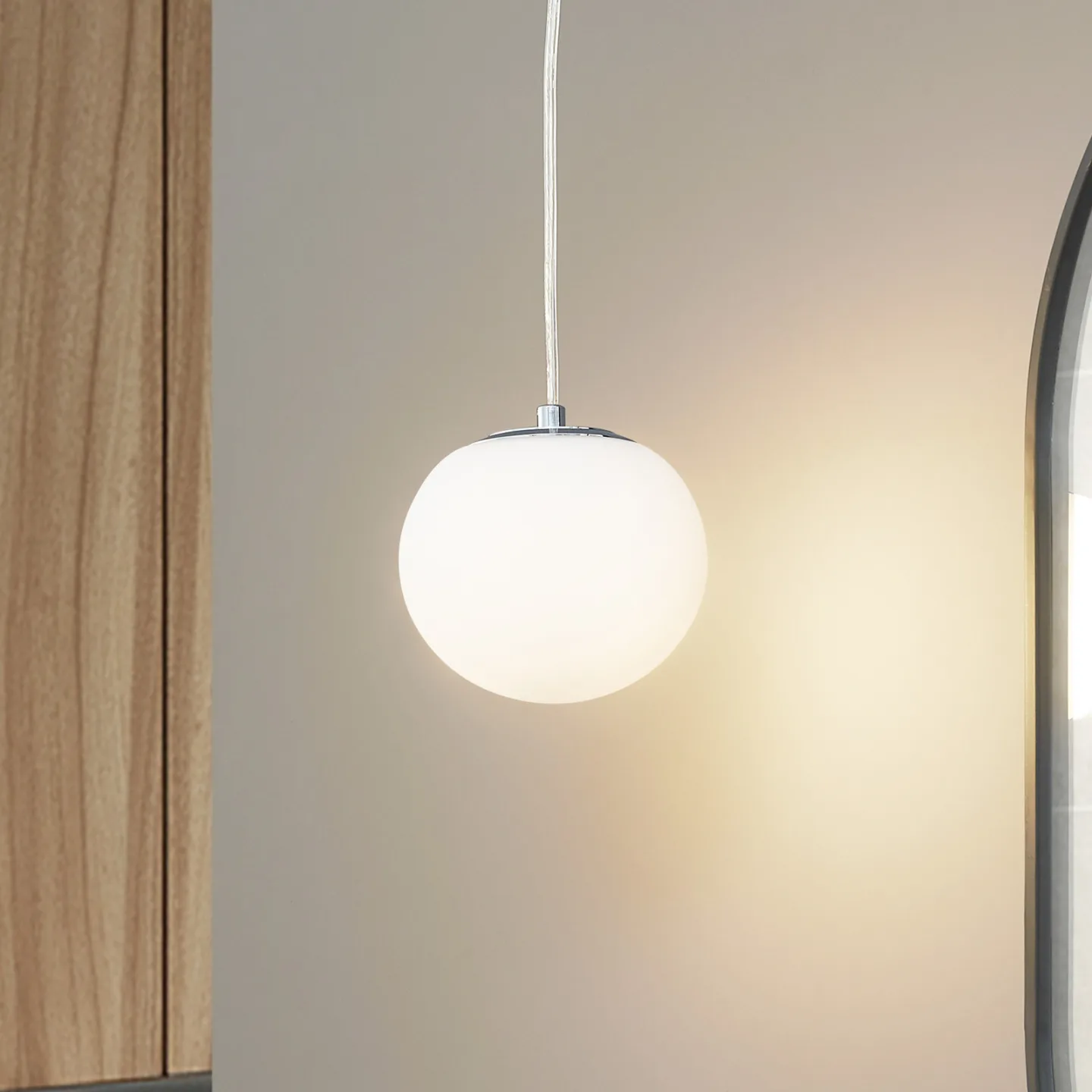 Bidolo Pendelleuchte IP44 Chrom - Lucande - Badezimmer - Glas - Kugel