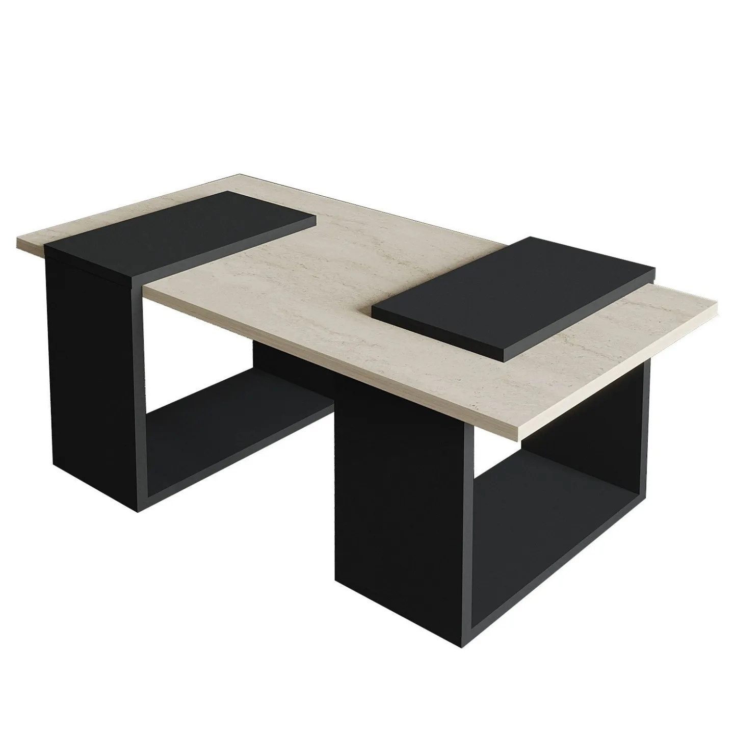 Matris Soffbord 90x37x46,6 cm - Travertine och Anthracite
