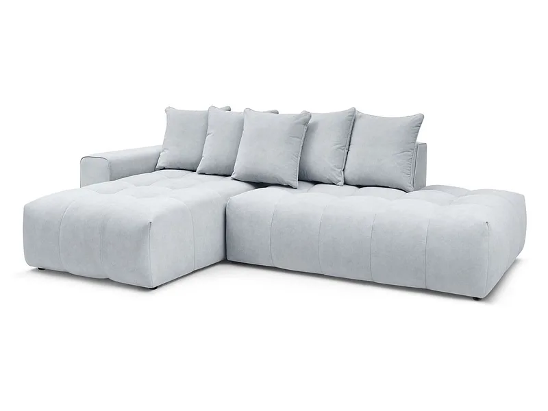 Ecksofa BOBOCHIC MONT-BLANC Samt hellgrau