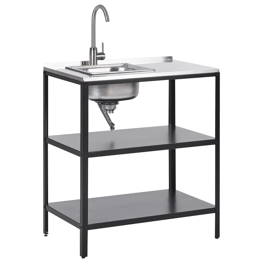 Köksö med vask Vilama - Svart, Silver