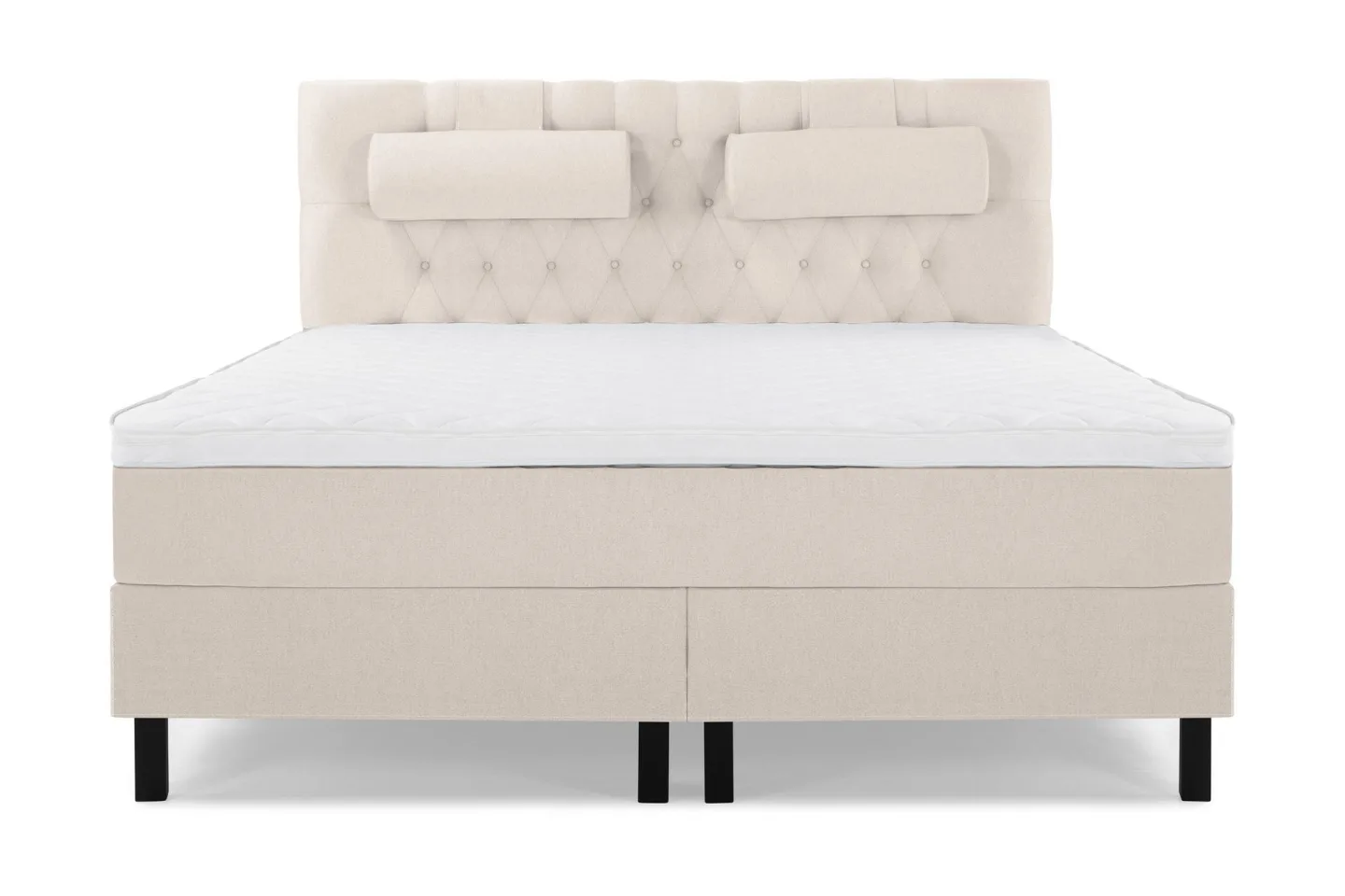 Lucky Komplett Sängpaket 160x200 Skum Diamant Sänggavel - Nackkudde Stor Beige
