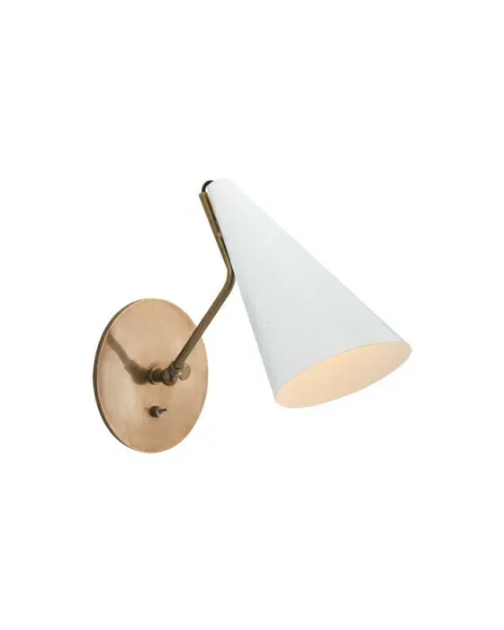 Clemente Wall Light Antique Brass/White