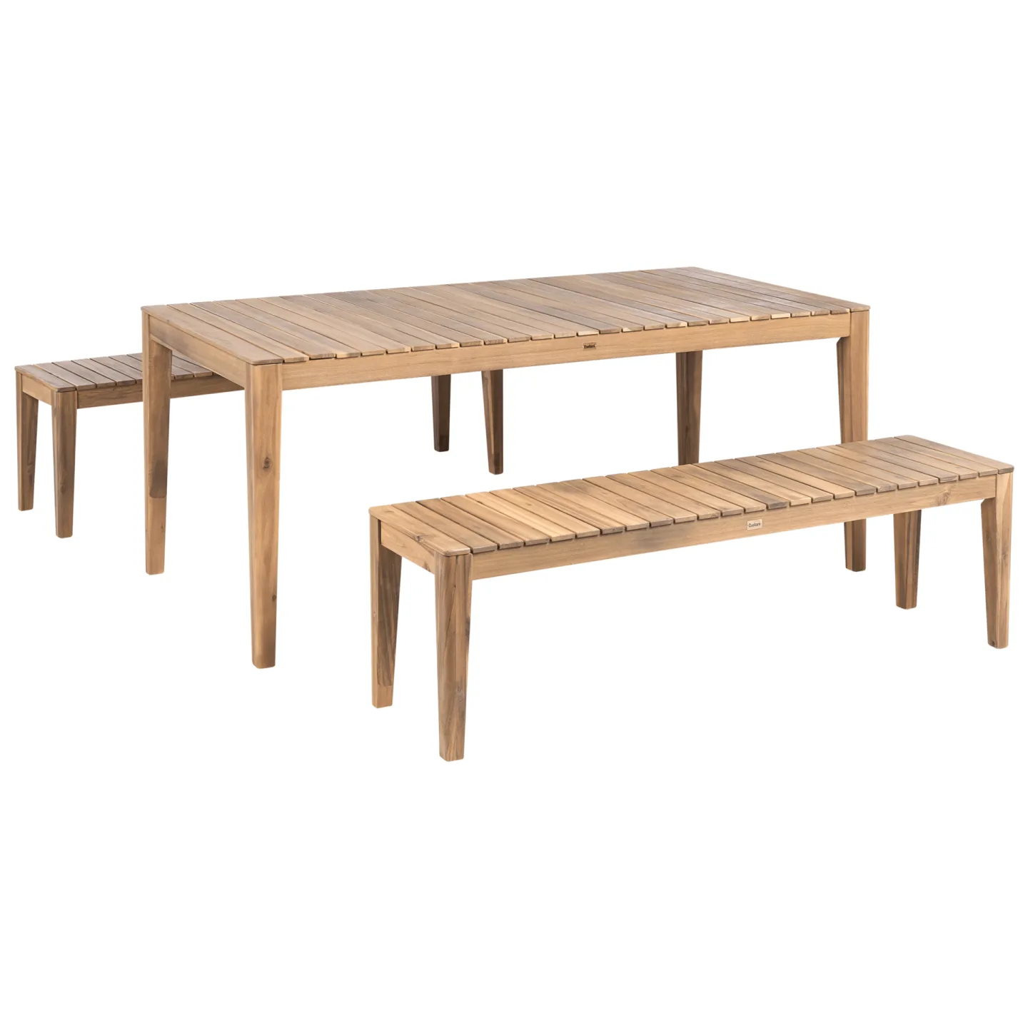 Matgrupp utomhus med Bänkar 6-Sits Chioggia Akaciaträ - Natur