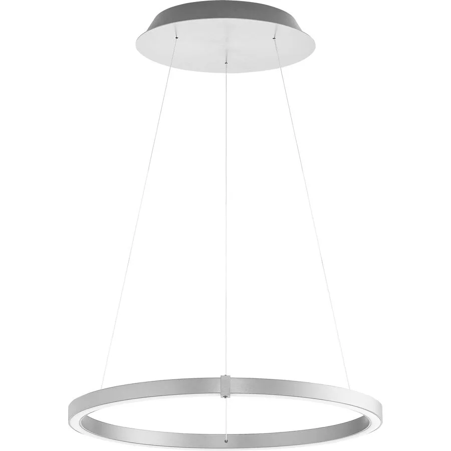 Designer-Pendellampe Bankamp Line aluminium matt 63 cm - Material: Aluminium/Stahl - LED - Lichtfarbe: Extra warmweiss - LED Energiesparlampen