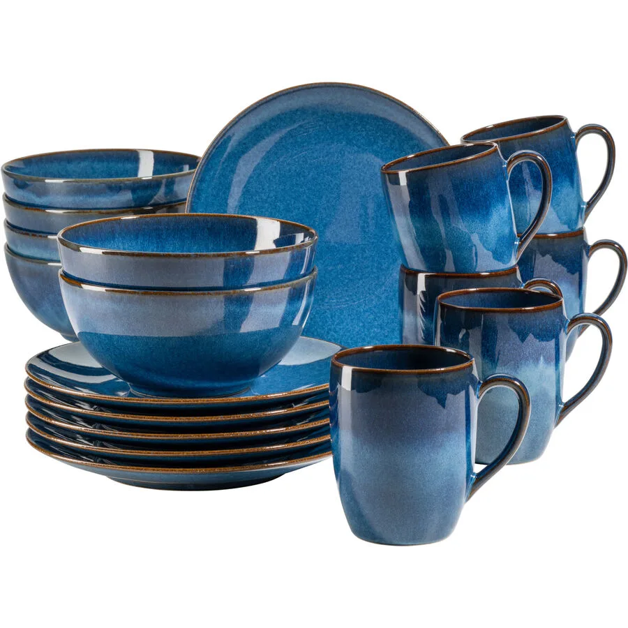 MÄSER Frühstücks-Set Ossia Königsblau Keramik 18 Stk