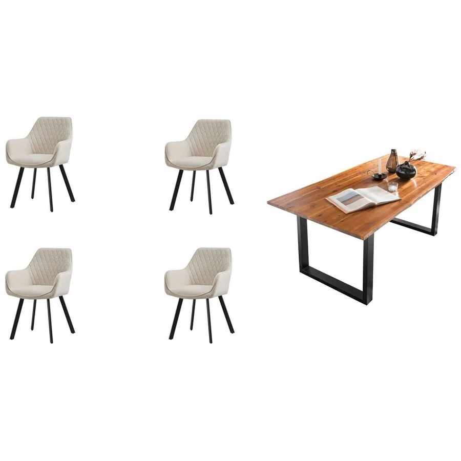 Essgruppe Eats cognac Akazie/Samt B 180 T 90 cm 4