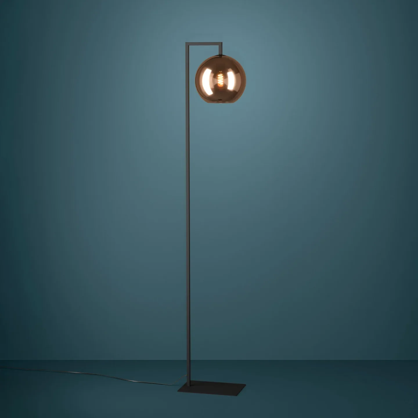 Cordoba gulvlampe, glas i kobberfarve - EGLO Stars of Light - Stue - Moderne - Med én lyskilde