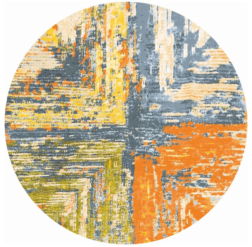 Rundt teppe - Tizzano (oransje/multi) (Størrelse: Ø 120 cm)