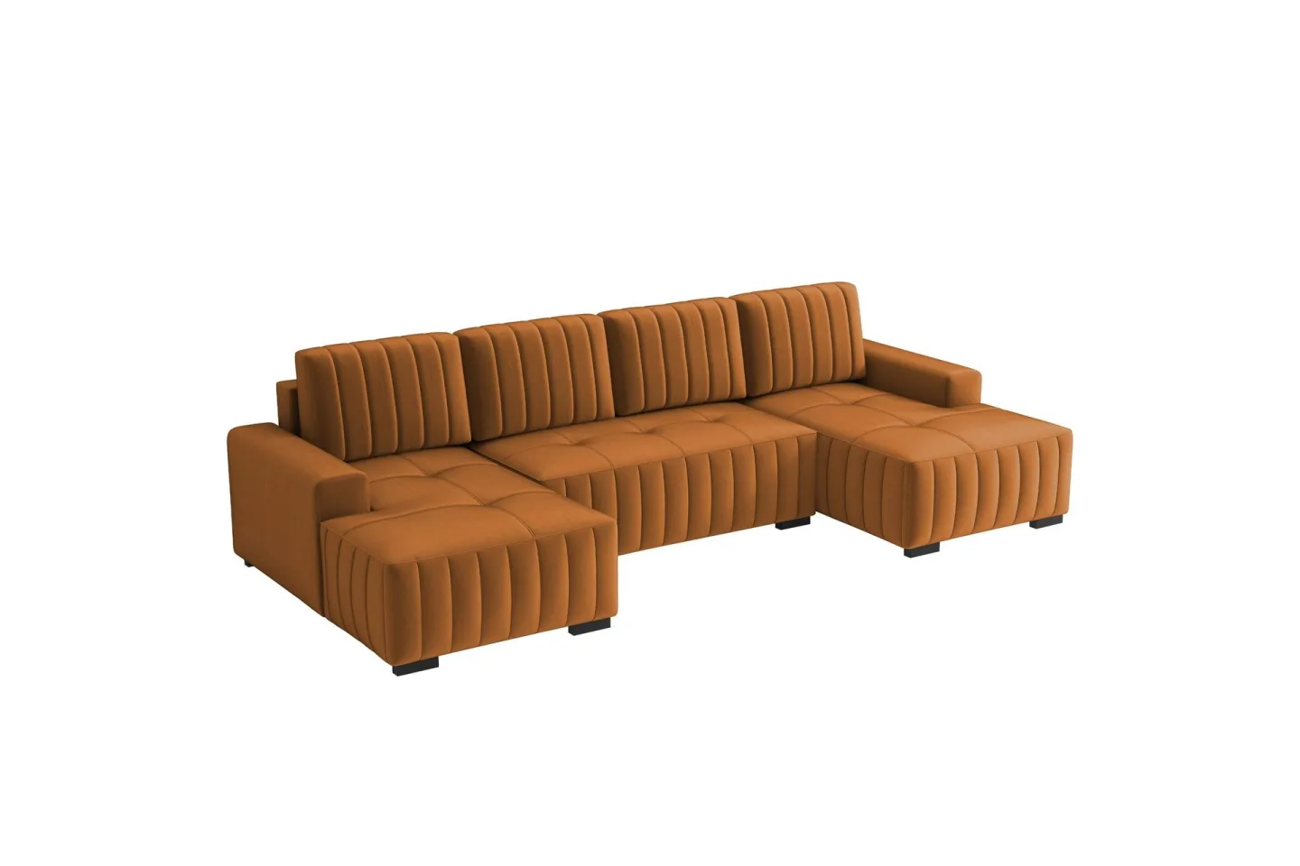 Esher Bäddsoffa Dubbeldivan 4-sits i Plysch - Orange