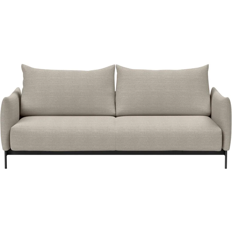 Bettsofa Malloy Beige Stoff 225 cm 110 cm Ausziehbar