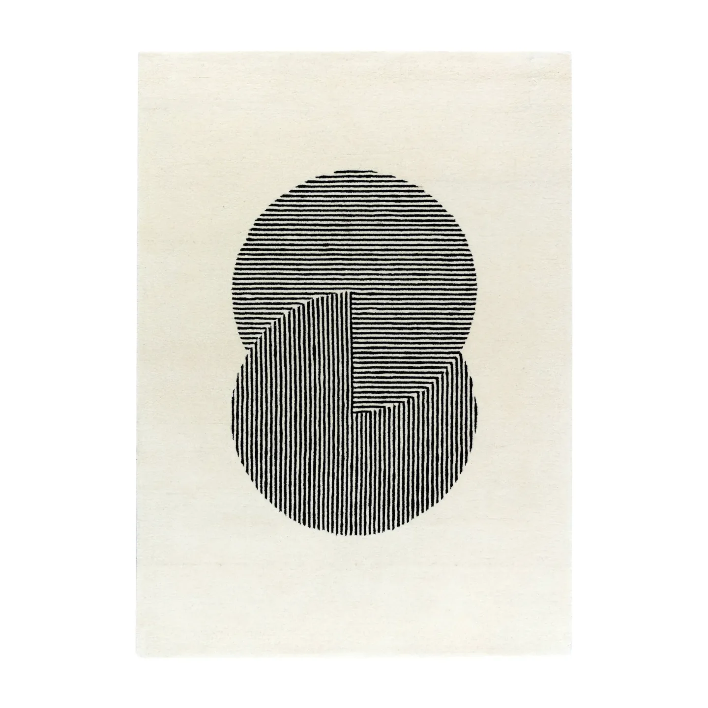NJRD Circles ullmatta naturvit 170x240 cm