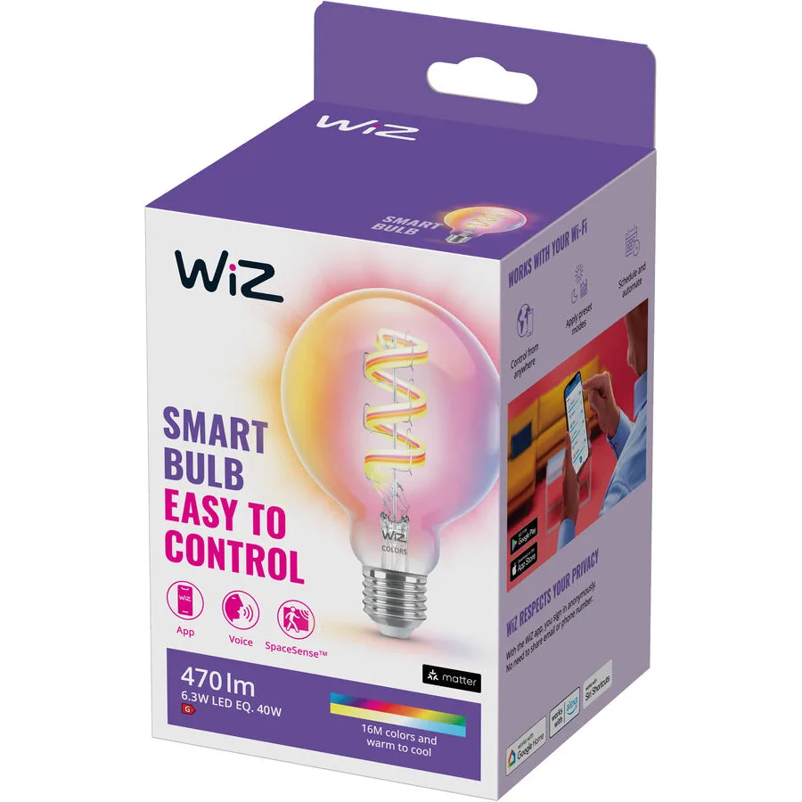 Leuchtmittel WiZ Glas E27 6.3 W - Farbe: klar - LED - Lichtfarbe: Warmweiss - LED Leuchtmittel