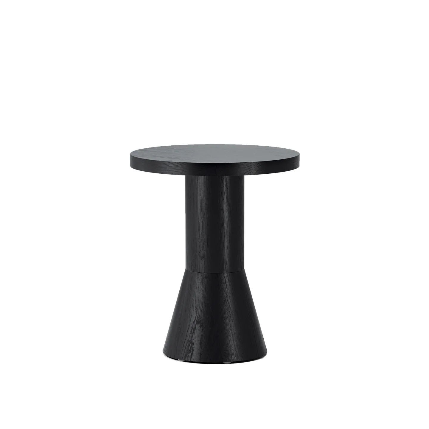 Massproductions - Draft Side Table H480 D400, Black Stained Ash - Sidobord - Chris Martin - Träfärgad - Trä