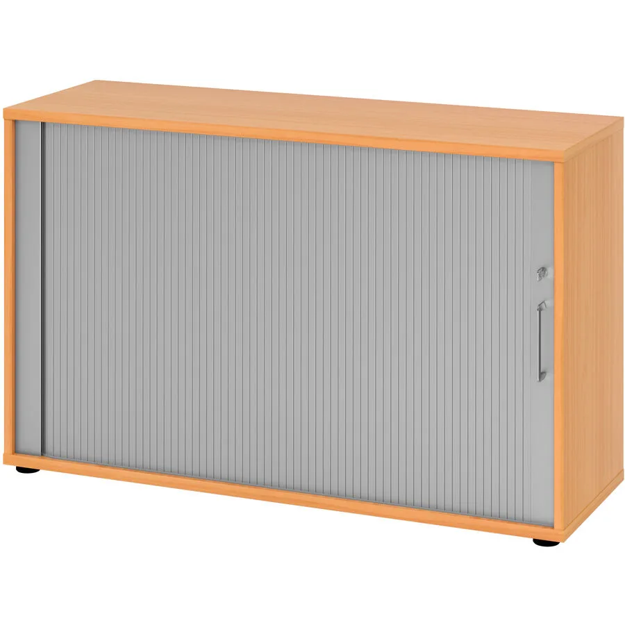 Aktenschrank Office Silber, Buche Dekor Holzwerkstoff, Kunststoff B 120 cm H 74.8 cm