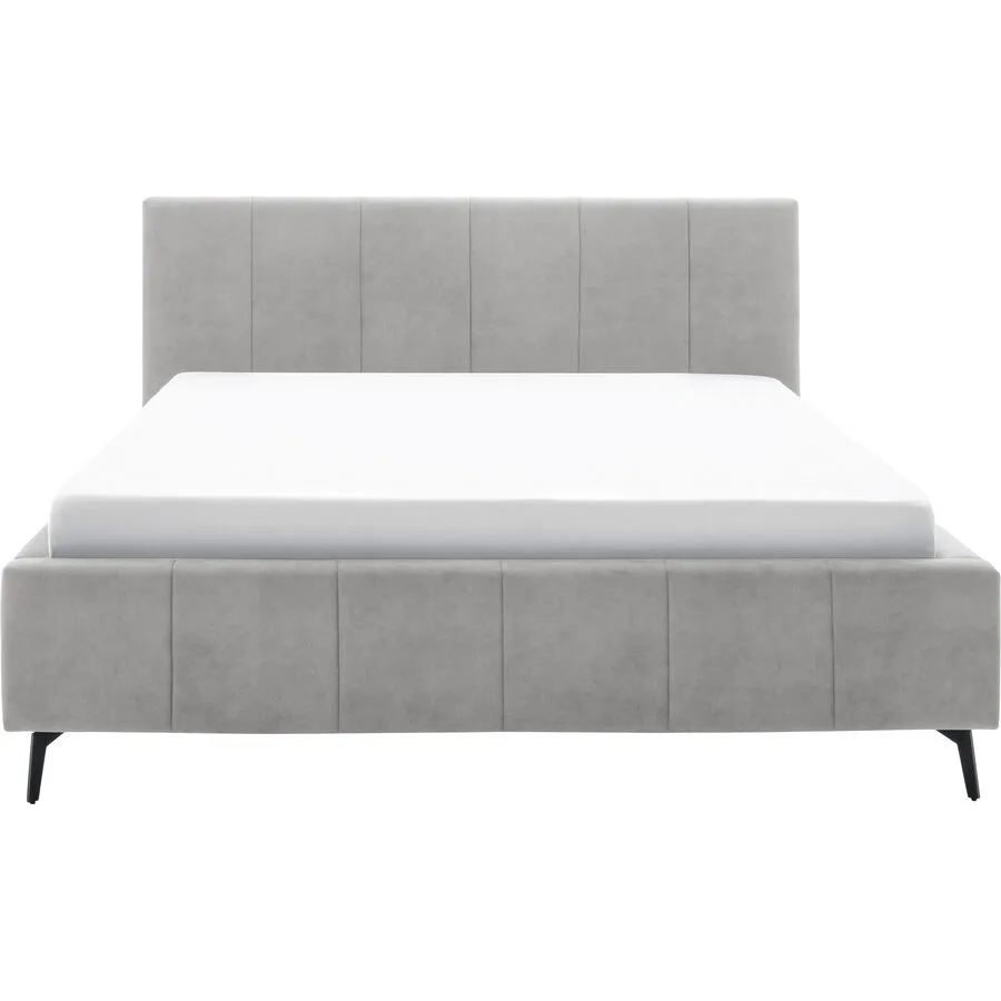 Bett Luzza Hellgrau Polyester 160 x 200 cm