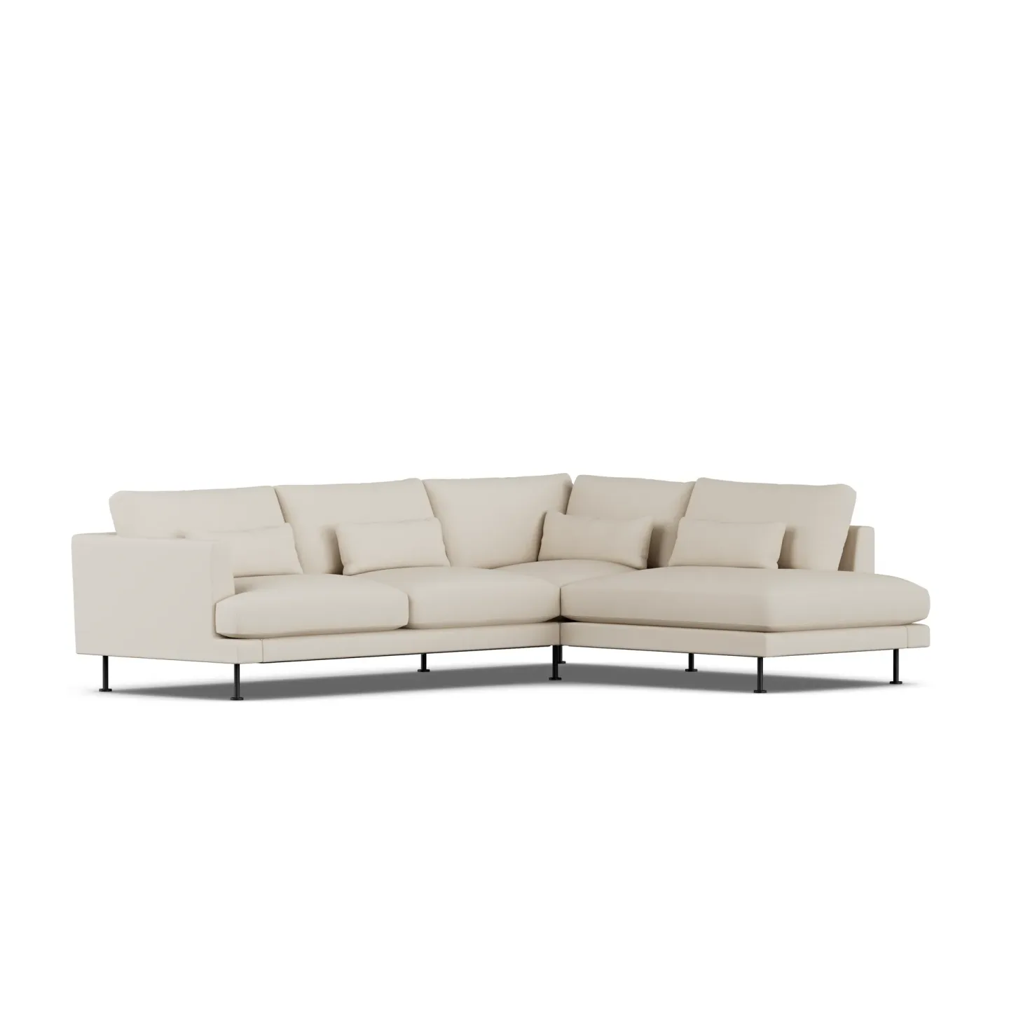 1898 Bredhult Sofa Jump Beige 1956-Schwarzer Stahl, 3-sitzig A1