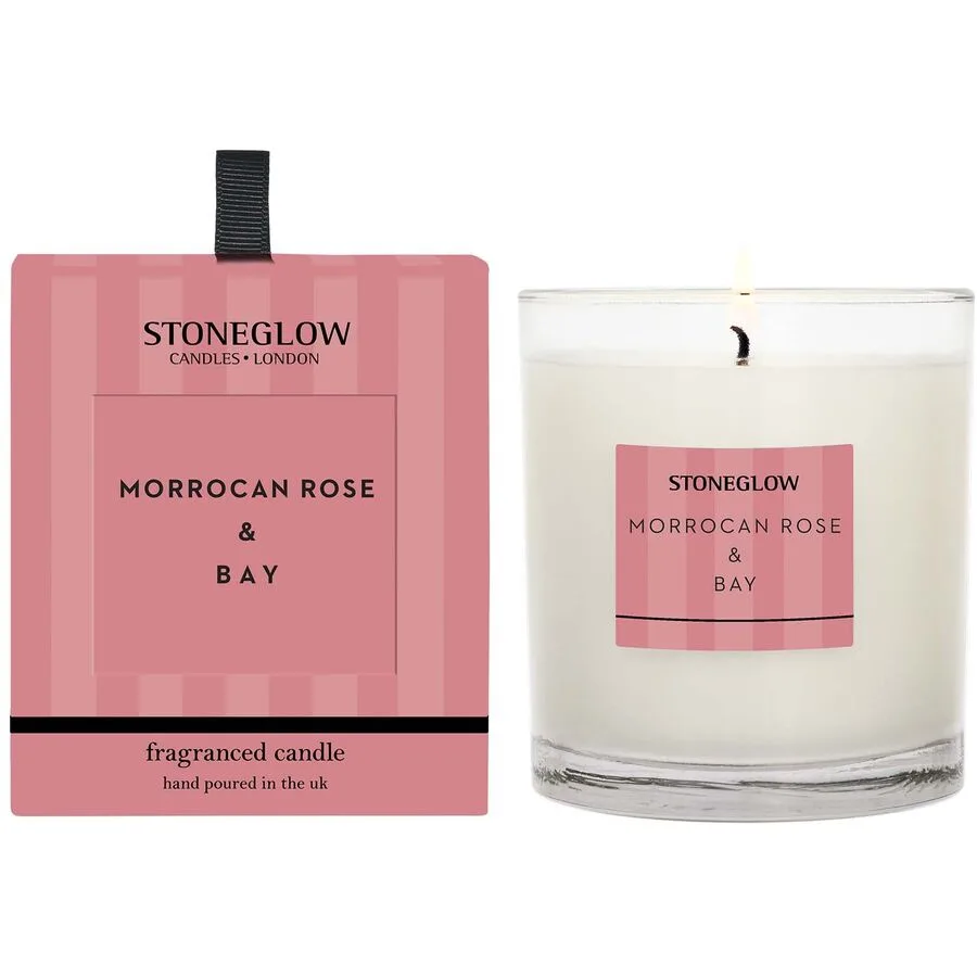 Stoneglow Duftkerze Modern Classic rosa H 9 cm - Material: Glas/Wachs