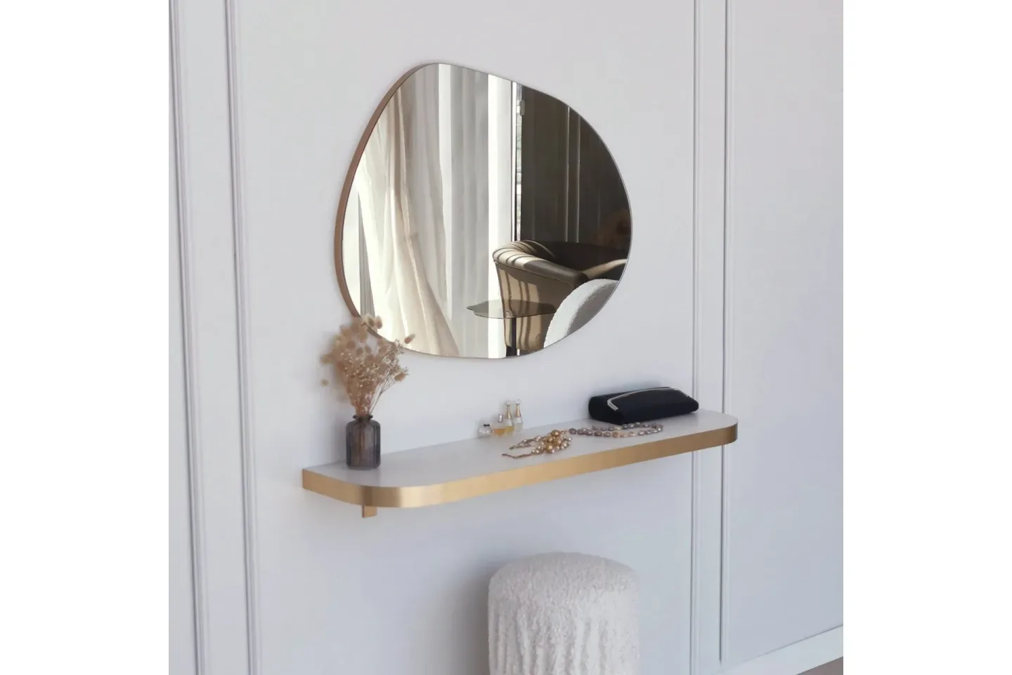 Samtens Spegel 75 cm Rektangulär - Guld