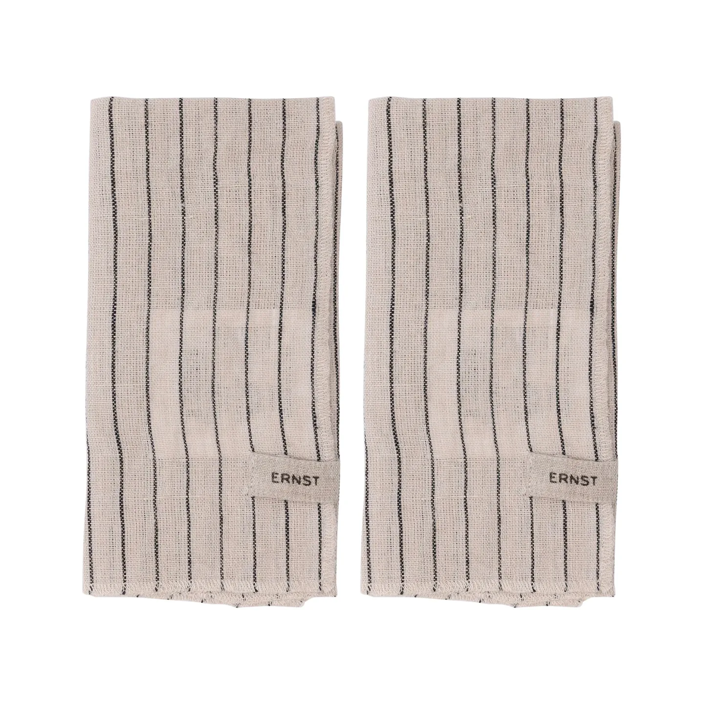 ERNST Ernst Servietten gestreift 2er-Pack 40 x 40 cm Schwarz-Beige