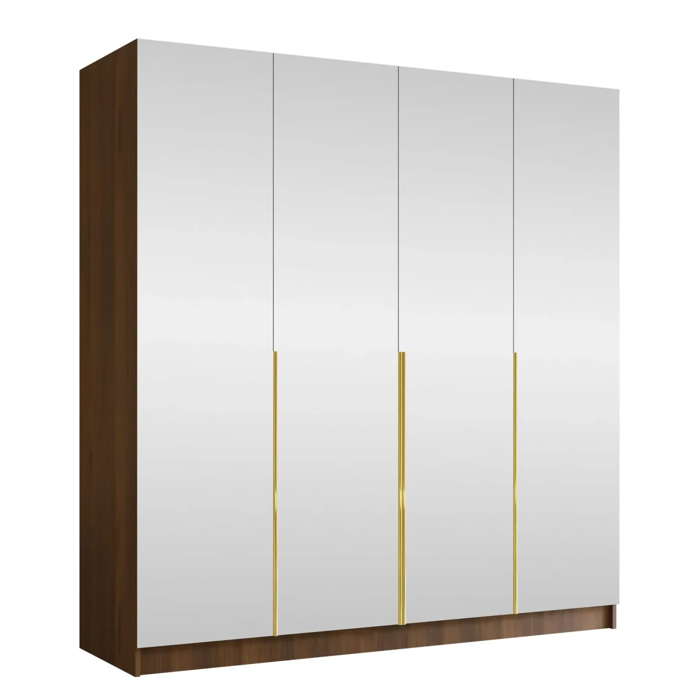 Herrljunga Garderob med Spegel 200x215 cm - Guld/Spegel