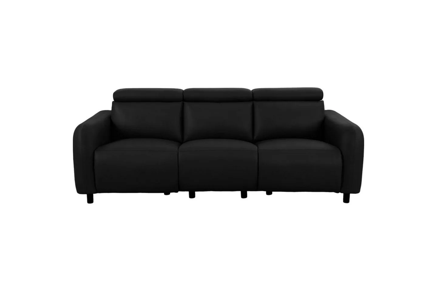 Reclinersoffa utan hörn Loft24 Skaane Reclinersoffa 3-sits Black Artificial leather -