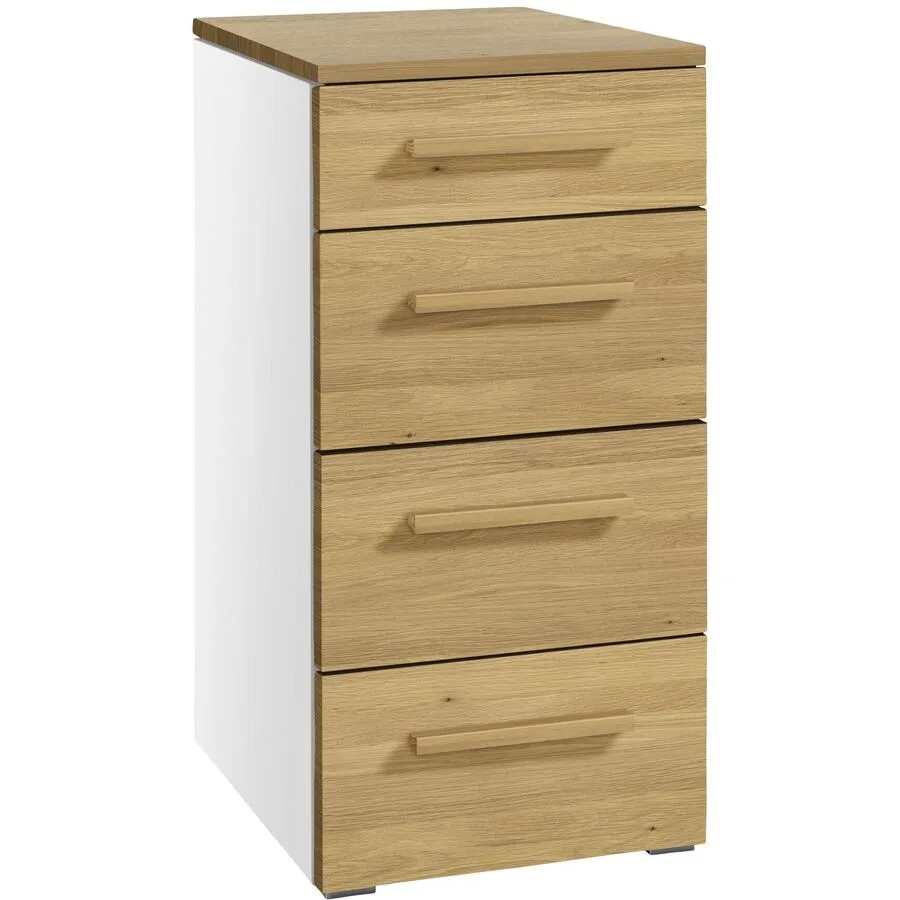 Hasena Kommode Nicanora weiss/eiche Holz/MDF B 45 H 86 cm