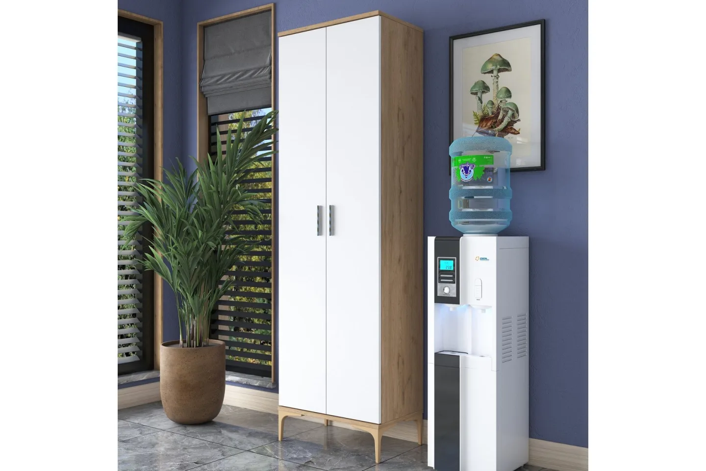 Manorma Highboard - Valnöt/Vit