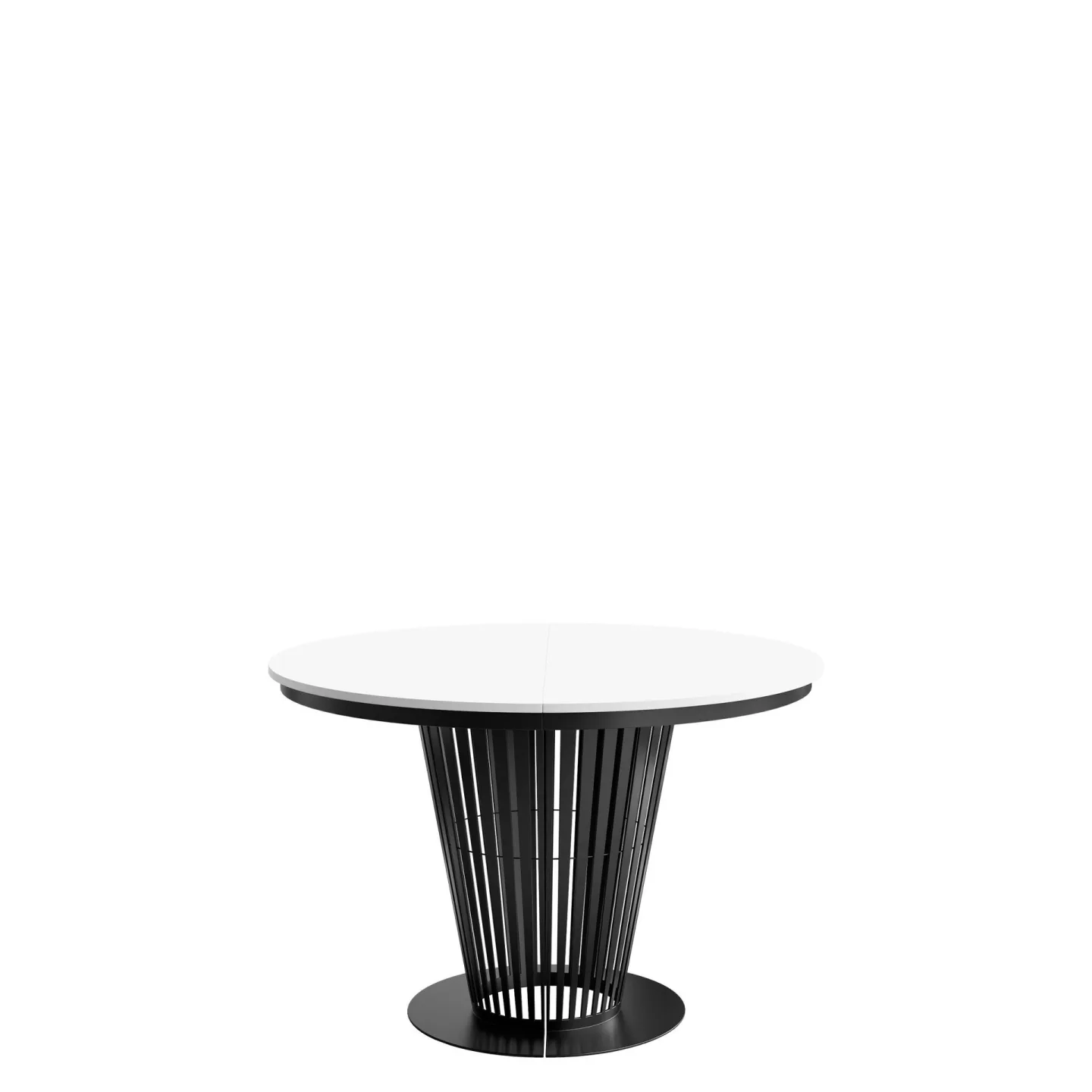 Cedra Runt Matbord 120-196 cm - svart, vit