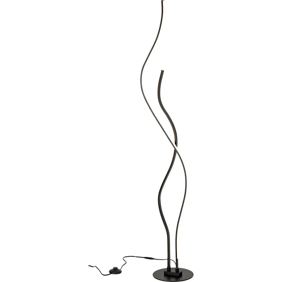Stehlampe Arizona Kunststoff/Metall schwarz - Material: Metall/Kunststoff - LED - Lichtfarbe: Warmweiss - LED Energiesparlampen